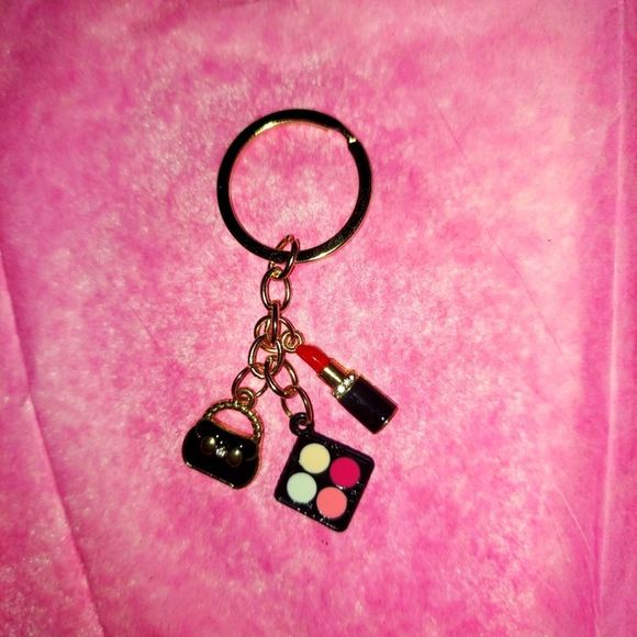 Casual Lipstick Golden Alloy Keychain - Picture 2 of 6